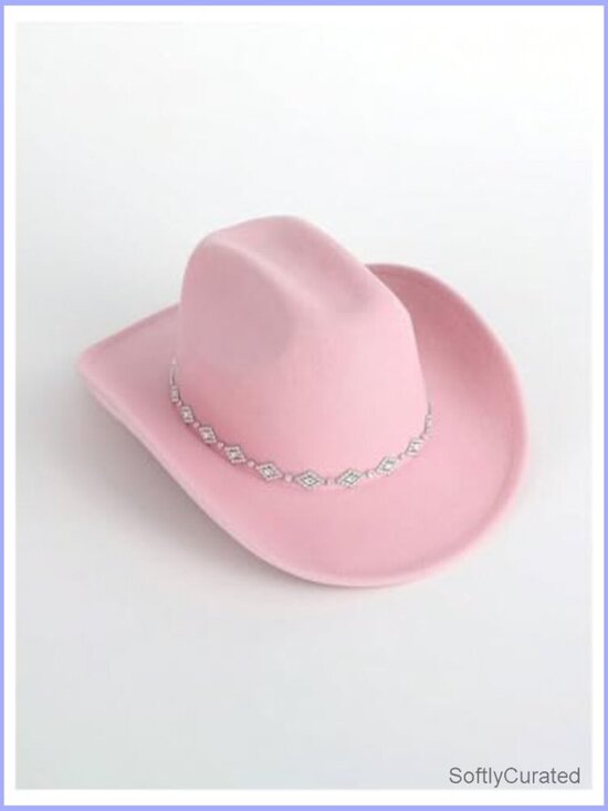 Western Cowboy Hat with Rhinestone Decor Wide Brim main image 6